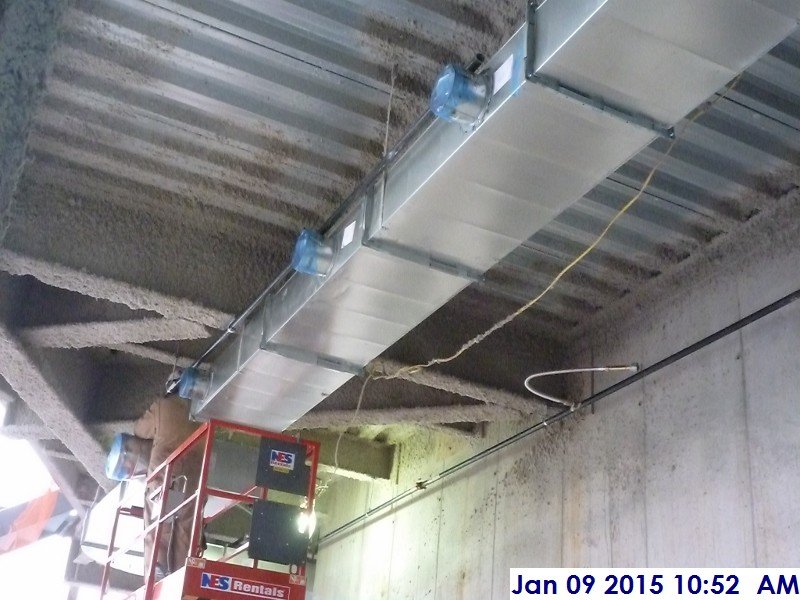 Installing duct work at the 1st floor Facing South